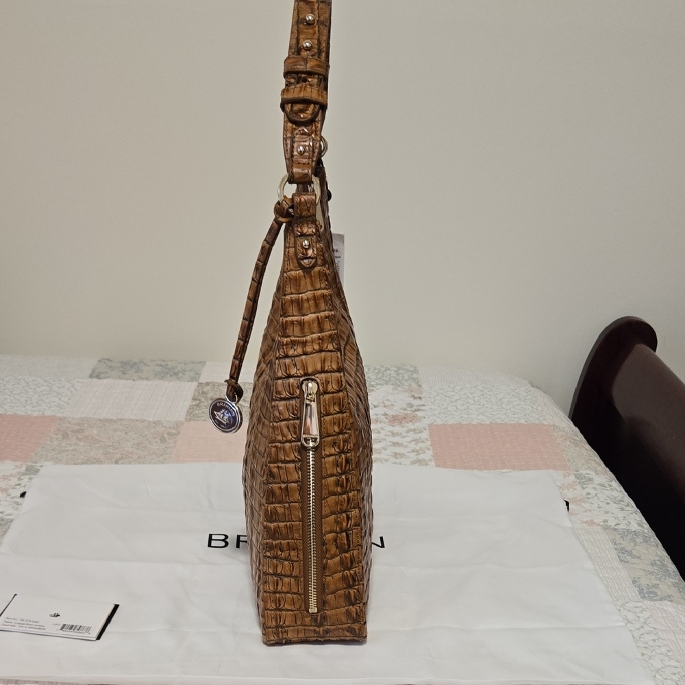 BRAHMIN TABITHA Shoulder Bag In LUGGAGE BROWN LEONTYNE. NWT - Picture 4 of 15